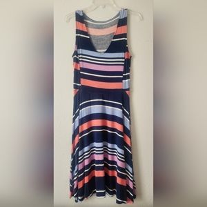 🔥a.n.a. Women's Lightweight Sleeveless Striped A Line Dress Size S